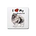 I Love My Keeshond Rubber Square Coaster (4 pack)