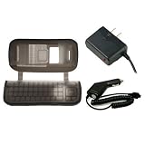 LG enV VX-9900 VX9900 Black Silicone Skin Case Cover - Bundled with 12v Rapid Premium Car Charger and Home Travel Wall AC Adapter Charger