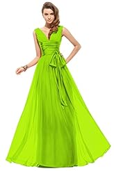 V-neck Cocktail Floor Length Lace Ruched Sleeveless Chiffon Evening Dress/Homecoming Dress/Bridesmaid Dress/Prom Dress/Party Dress/Wedding Dress 