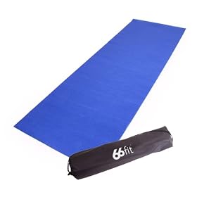 66Fit Yoga Mat & Carry Bag - Blue, 173 x 60 x 0.35 cm