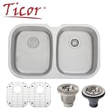 Undermount 16 Gauge Stainless Steel Double-Bowl Kitchen Sink