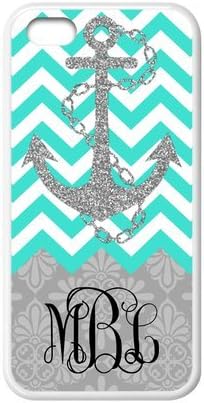 Zig Zag Cyan Chevron Navy Anchor Gray Retro Pattern Personalized Custom Phone Case Zig Zag Best Cover Case For Iphone 5C