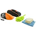FK Automotive FKRI001 Kfz Reinigungs Set 4-teilig von FK (Staubsauger,Mikrofasertuch+Wedel,Lederschwamm)