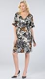 Olian Betsy Empire Cross Front Ruffle Sleeve Dress