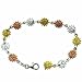 Vermeil (24k Gold over Sterling Silver) Tri Color Smiley Sun Face Tennis Bracelet
