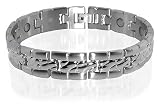 Stainless Steel Mens Magnetic Golf Bracelet 8 inch Long with Fold over Clasps
