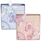 Baby Gift Set - Fleece Blanket w/Rattle 30x30" (Pink)