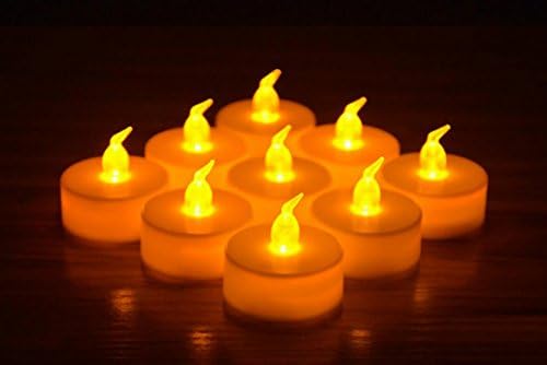 Stunning Flameless LED Tea Light Candles - Realistic Battery-Powered Flameless Candles - Beautiful and Elegant Unscented LED Candles - The Perfect Decoration Fake Candles - Divine LEDs (12, 3.6*3.7cm)