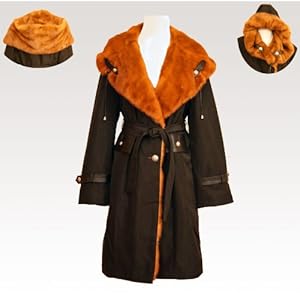 Beautifu Fur Coat with Big Mink Hood Fully Lined with Rex