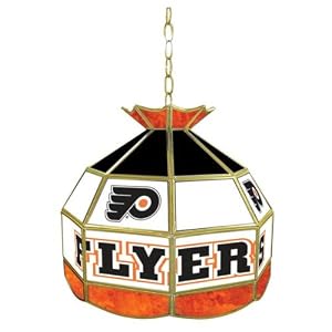 Trademark NHL Philadelphia Flyers stained glass Tiffany lamp - 16-inch