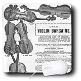 Florene Vintage - Antique Black and White Violins - Mouse Pads