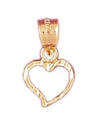Dazzlers Solid 14k Gold Floating Heart Charm Pendant Available in three colors from jewelsberry (weights: 0.9 grams only)