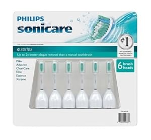 Philips Sonicare Toothbrush e Series Heads (Fits: Advance, Clean Care, Elite, Essence, Xtreme), 12 Brush Heads