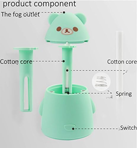 Yquelle Cartoon Bear USB Humidifier Air Purifier Creative Office Humidifier (Light green)