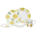 Corelle Lifestyles 20-Piece Dinnerware Set, Service for 4, Sunflowers