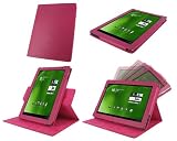 rooCASE Dual-View Multi Angle (Magenta) Leather Folio Case Cover for Motorola DROID XYBOARD 10.1-Inch Tablet