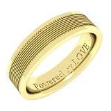 Mens Wedding Band Comfort Fit in 18k Yellow Gold - 5MM, Free Ring Engraving