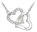 Mikiy Women's Fashion Alloy Diamond Heart Pendant Necklace