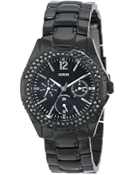 GUESS Womens U13007L1 Classic Feminine Black IP Watch