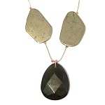 Bloodstone Necklace 02 Stone Pyrite Green Red Gold Slab Crystal Healing Bold Statement 22