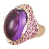 18K Rose Gold Amethyst and Pink Sapphire Ring (24.38ctw)