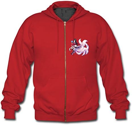 League of Legends Cute Ahri Custom Men's Hoody Zip Hoodie Sweatshirt Jacket Red X-large