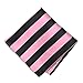 TieMart Pink and Black Striped Pocket Square