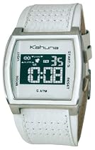 Kahuna KW06001G Mens digital white leather strap watch
