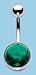 Jade Quartz Fireball Navel Bar 14 gauge by 3/8 in length