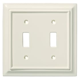 Liberty Hardware 126447 Wood Architectural Double Switch Wall Plate, Light Almond
