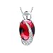 J.MOSUYA Swarovski Element Crystal Jewelry Set For Women, 18k White Gold Plated Necklace Earring Set
