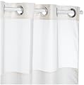 Hookless Mystery 71 by 74-Inch Shower Curtain, Beige