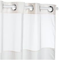 Hookless Mystery 71 by 74-Inch Shower Curtain, Beige