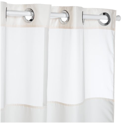 Hookless Mystery 71 by 74-Inch Shower Curtain, Beige