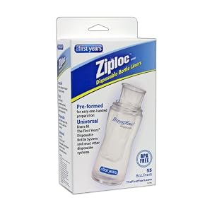 The First Years 55 Pack Ziploc Brand Disposable Bottle Liners