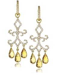 Katie Decker "Tudor" 18k Citrine Briolette Diamond Duchess Earrings