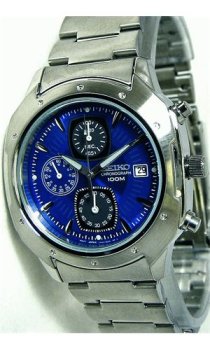 Seiko Stainless Steel Chronograph Blue Dial SND213 Watch Seiko Stainless Steel Chronograph Blue Dial SND213 Watch