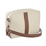 M-Edge Destination Genuine Leather Kindle Bag (Fits 6" Display, Latest Generation Kindle), Cream with Saddle