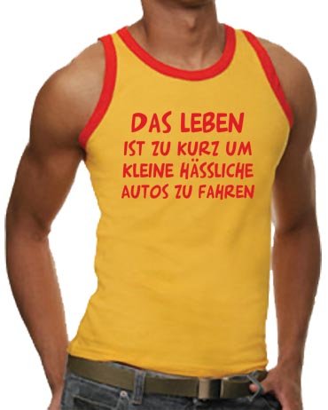 Touchlines Herren Ringer / Kontrast Tank Top Das Leben ist zu kurz..., sun/red, L, BEN107 Preisvergleich
