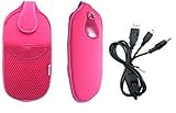Pink Soft Protective Pouch for Sony PSP + Psp 2-in-1 Usb Data Transfer + Ch ....
