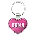 Metal Keychain Key Chain Ring Pink I Love Heart Names Female E Eabh - Edna