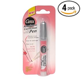 Cutex Manicure Correction Pen Non-acetone, 0.14-Ounces Units (Pack of 4)