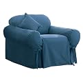 Sure Fit Cotton Duck Chair Slipcover - Blue Stone