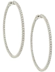 Round 4 prong Diamond Hoop Earrings Diamond 4.97cttw
