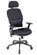 Mesh Managers Chair with Metal Base, Adjustable Arms and Headrest By Office Star Furniture