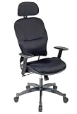 Mesh Managers Chair with Metal Base Adjustable Arms and Headrest By Office Star Furniture