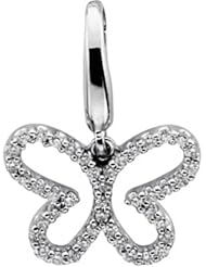 14K White Gold Diamond Butterfly Charm - 0.20 Ct. -- LIFETIME WARRANTY