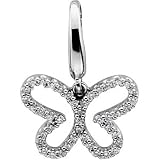 14K White Gold Diamond Butterfly Charm - 0.20 Ct.