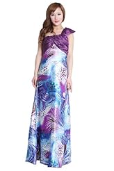One Shoulder Tiered Asymmetric Mermaid Polyester/Silk Cocktail Floral Print Party Dress 