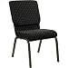 Black Patterned Stacking Church Chair with Gold Vein Frame Finish [XU-CH-60096-BK-GG]